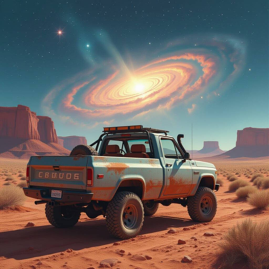 Pickup Truck at Portal in Alien Desert