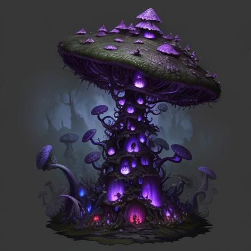 Sinister Nightmare Toadstool with Glowing Eyes