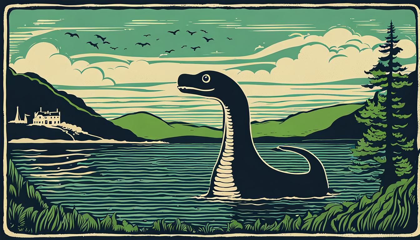 Adorable Loch Ness Monster Travel Poster