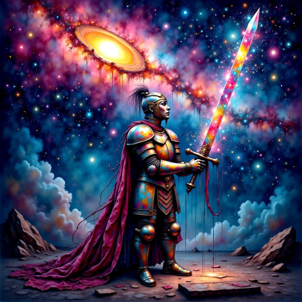 Ethereal Knight Wields Celestial Sword