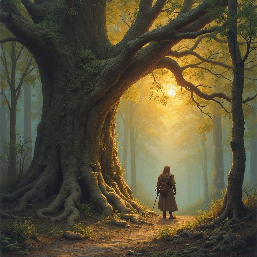 Druidic Bard Witnesses Tree Extinction Event