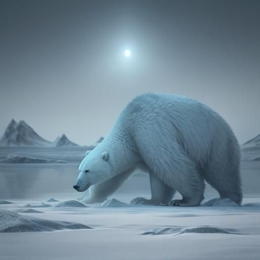 A sniffing polar bear