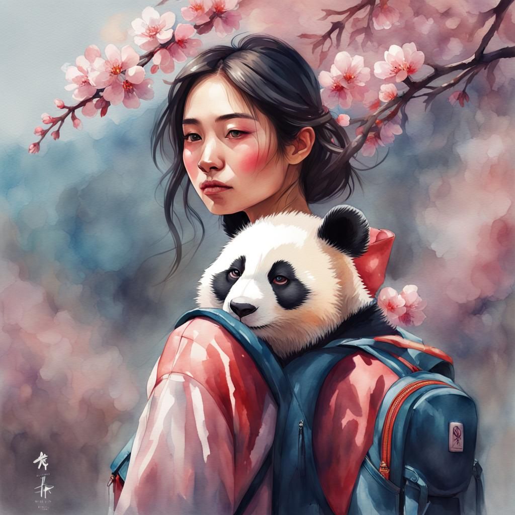 She Didn't Know That The "Panda" Backpack was so Literal