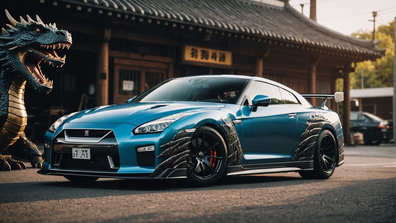 Nissan GTR R35 with Dragon: Cinematic Film Still