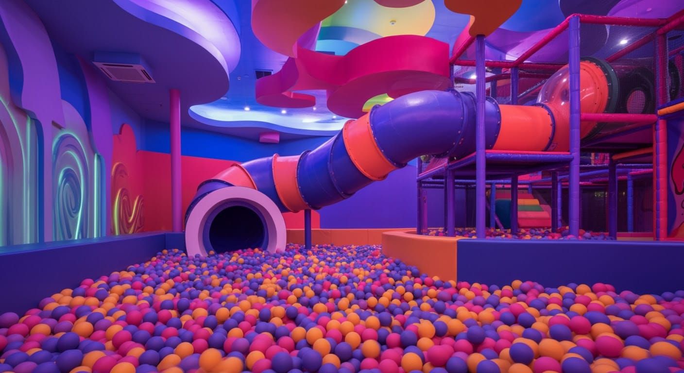 Vibrant Adult Soft Play Centre with Oversized Play Equipment