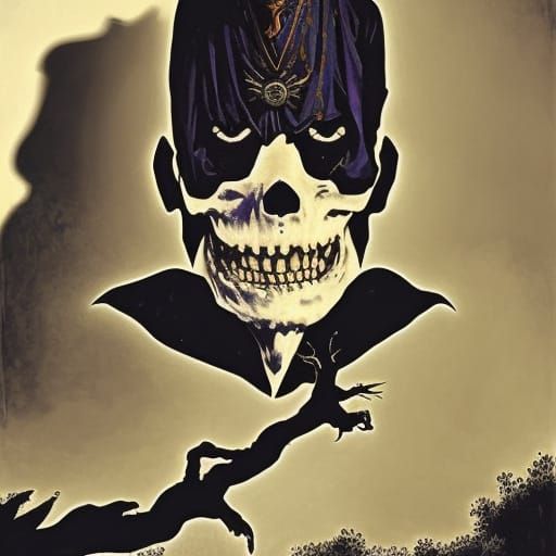 Terrifying Papa Legba in Horror Etching Style