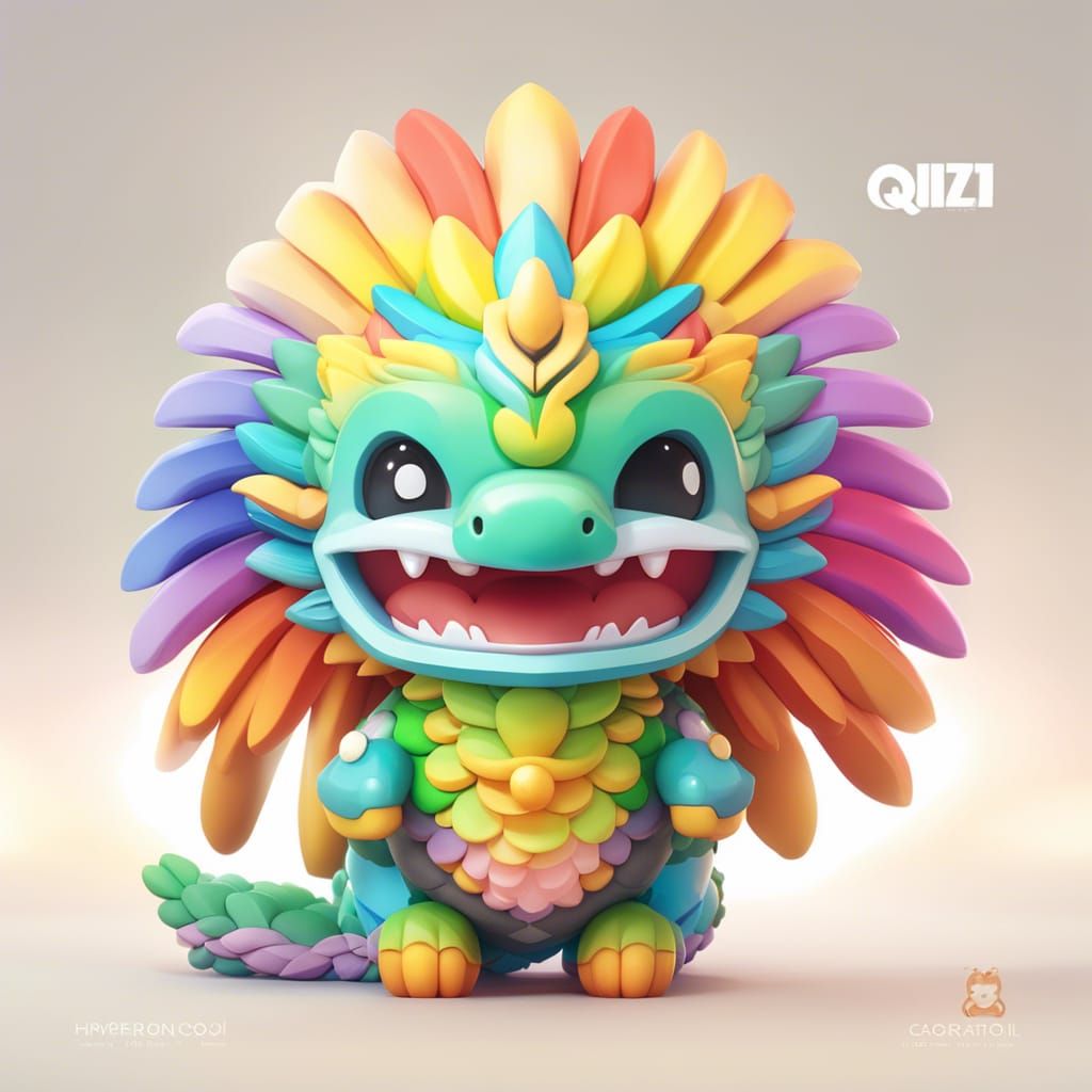 Happy Quetzalcoatl Chibi in Nendoroid Style