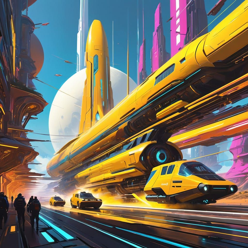 Vibrant Neon Energy Trail in Futuristic Kinetic Motion