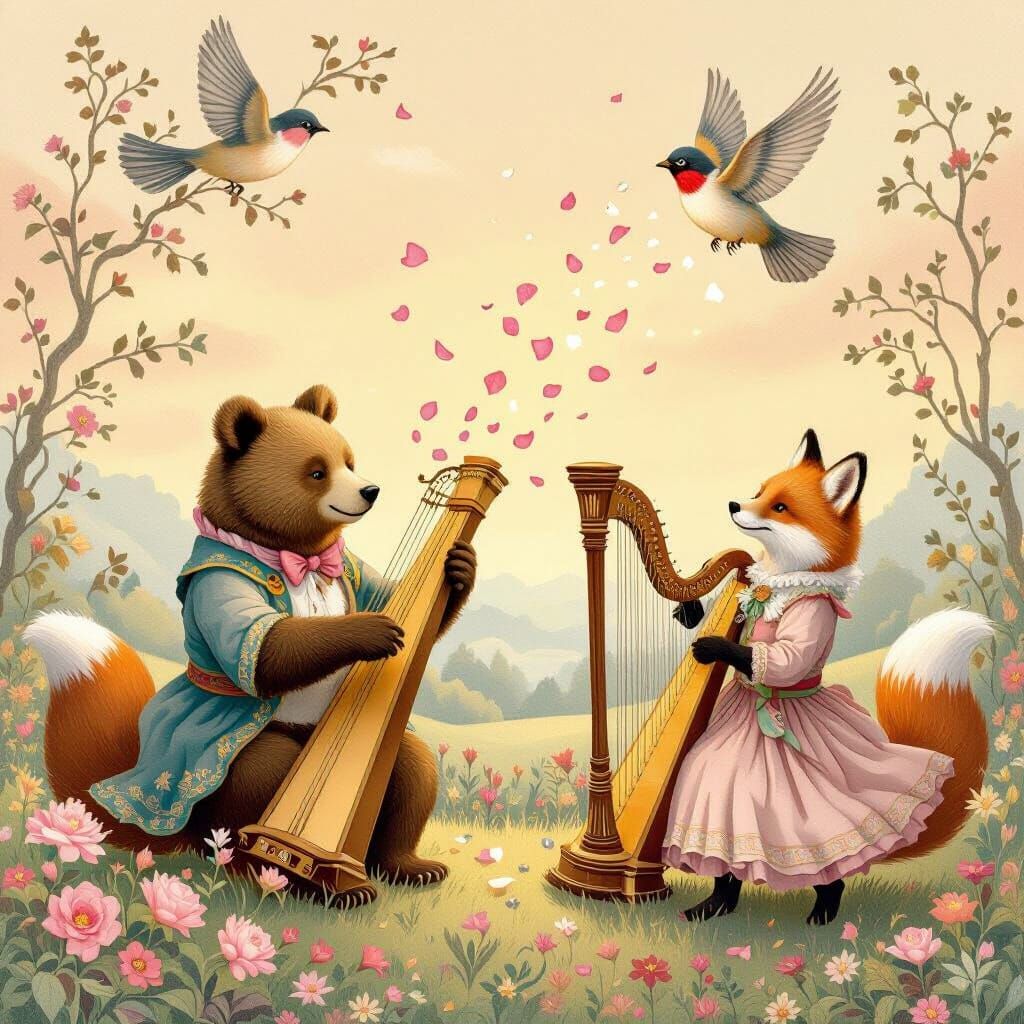 Magical Animal Kingdom Festival in Dreamy Pastel Landscape