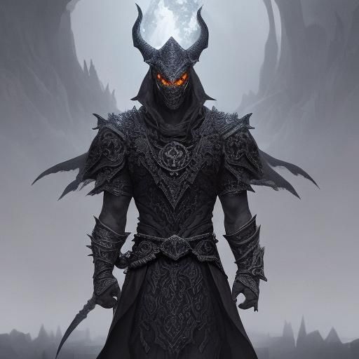 Black Dragonborn Monk in Dark Fantasy Style