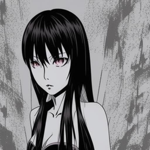 Tomie Kawakami Inspired Horror Manga Portrait