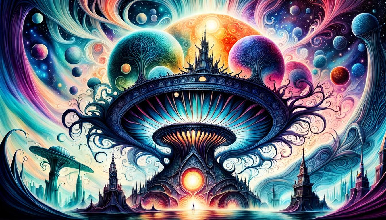 Cosmic Dreamscape: Intricate Digital Art Masterpiece