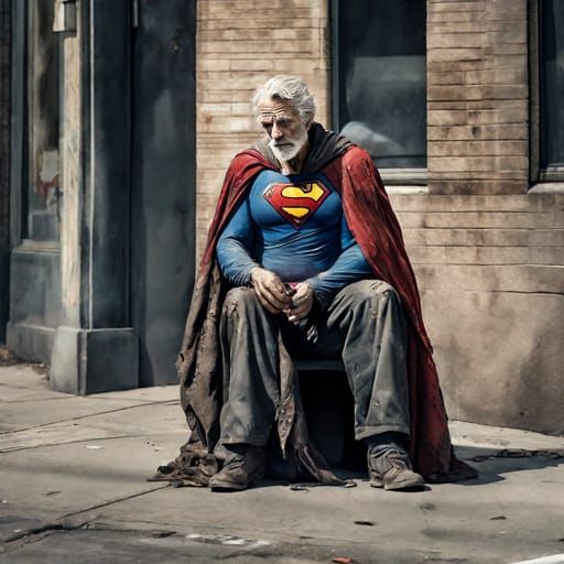 Aged Superman: Homeless and Weathered