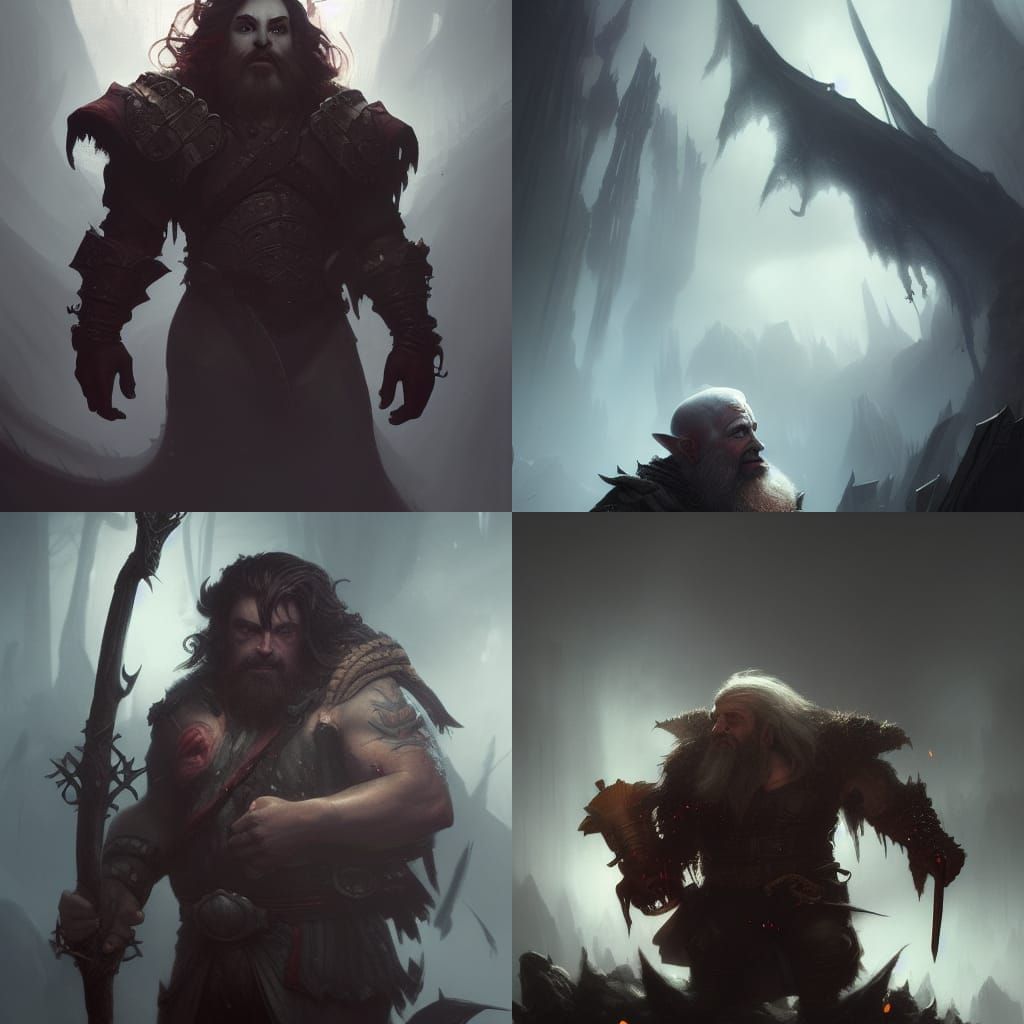 Handsome Dwarf Vampire in Dark Fantasy Art Style