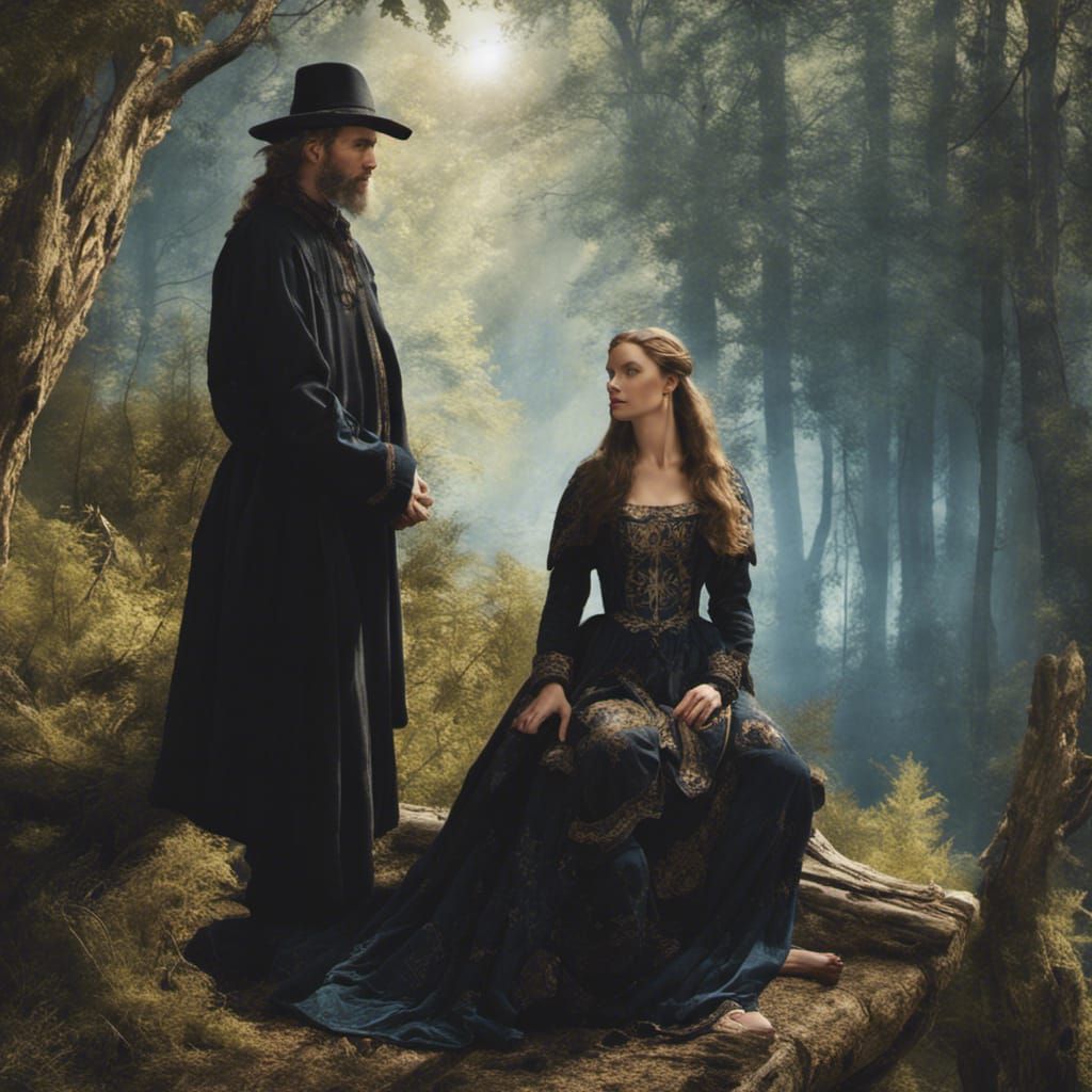 hester prynne with dimmesdale in the forest