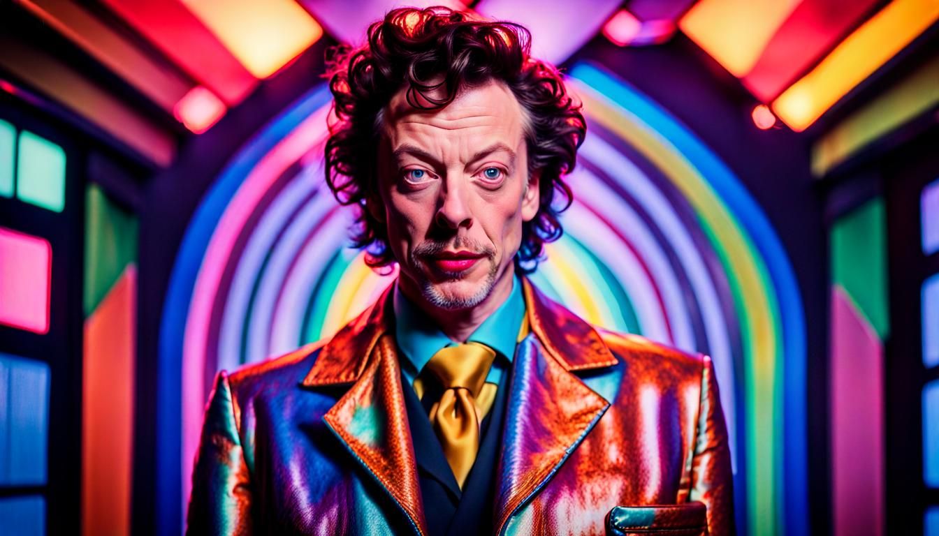 Colorful Doctor Who with Galactic Scenery