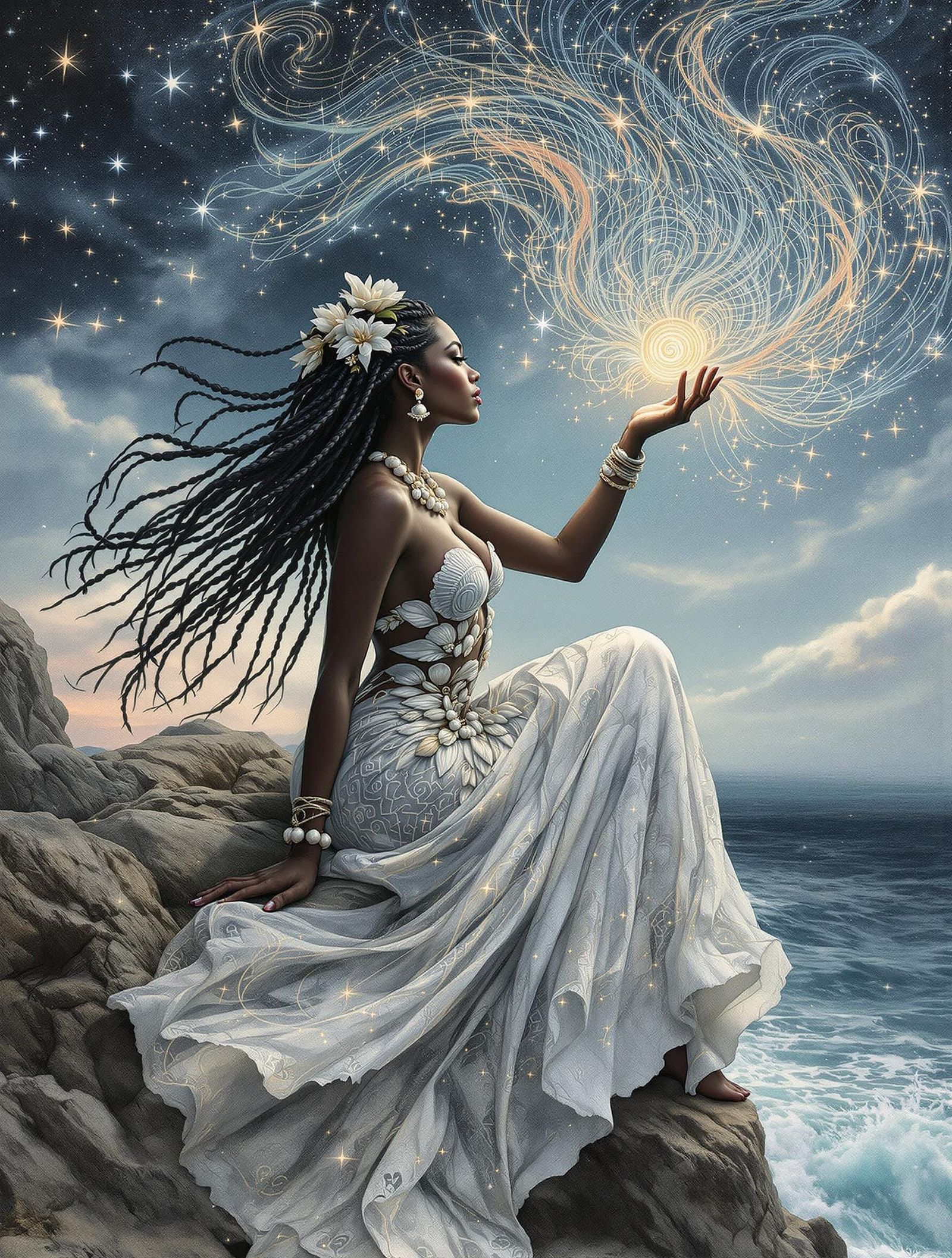 Celestial Goddess Erupts with Starlight Majesty