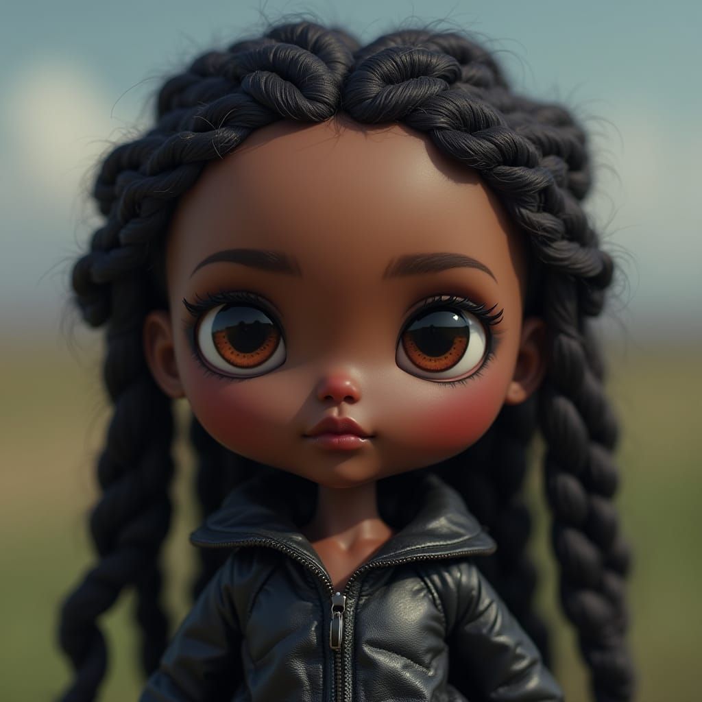 Fantasy Blythe Doll with Dark Brown Eyes and Athletic Build