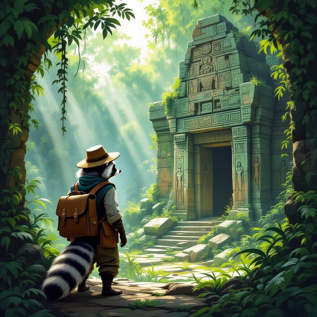 Raccoon Explorer Finds Ancient Jungle Temple Ruins