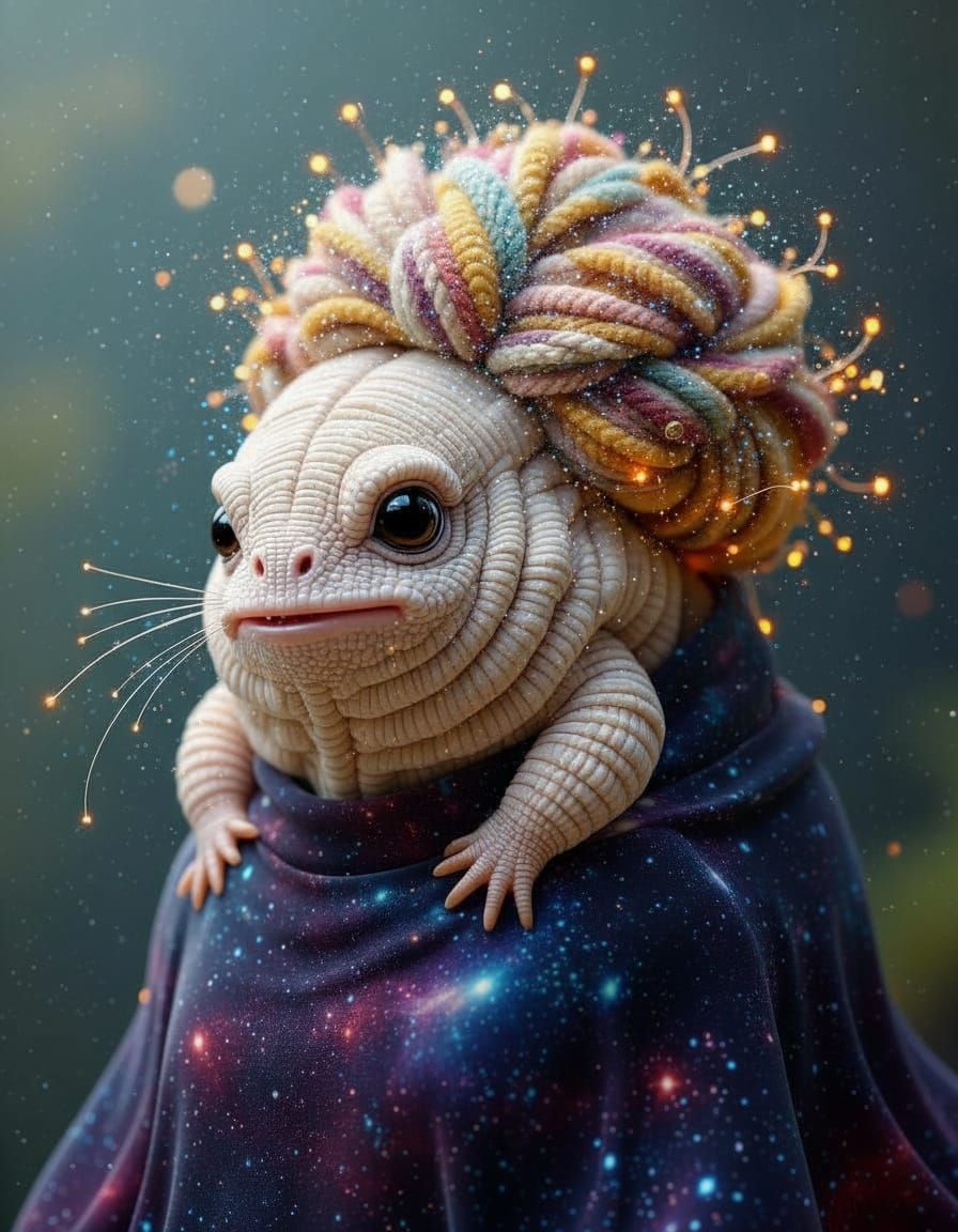 Tweed Tardigrade Up-Do Clothed in Fabric of the Universe