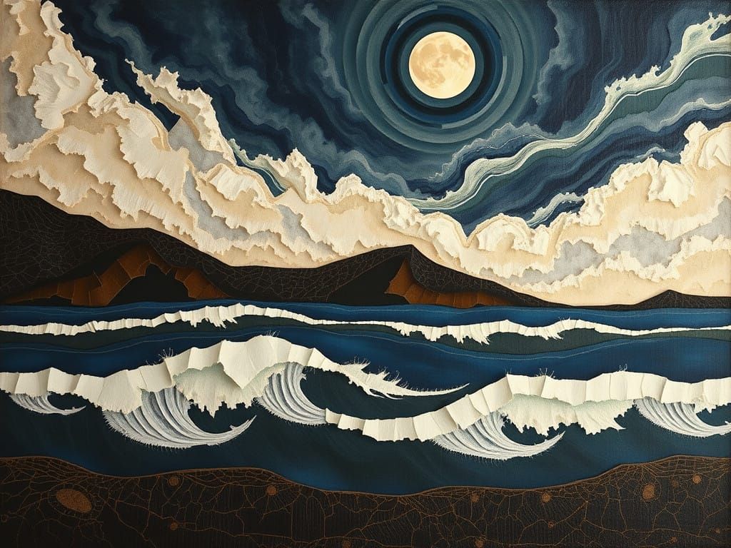Moonlit Waves in a Dark and Turbulent Landscape
