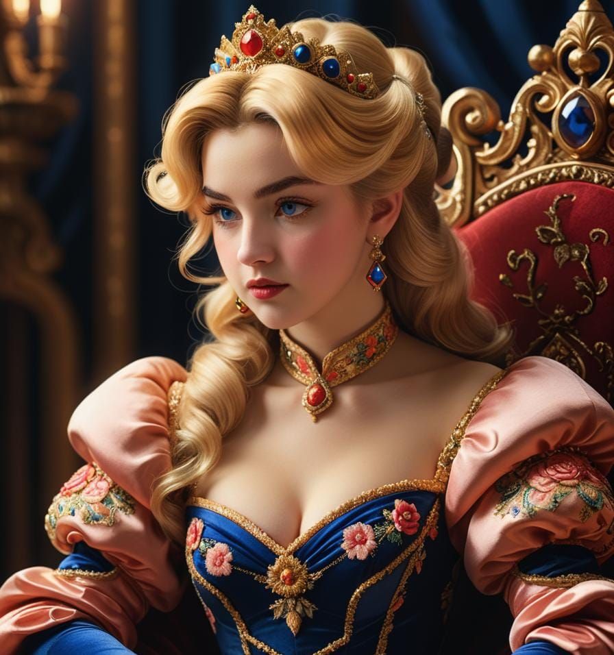 Princess Peach as Baroque Portrait of Determination
