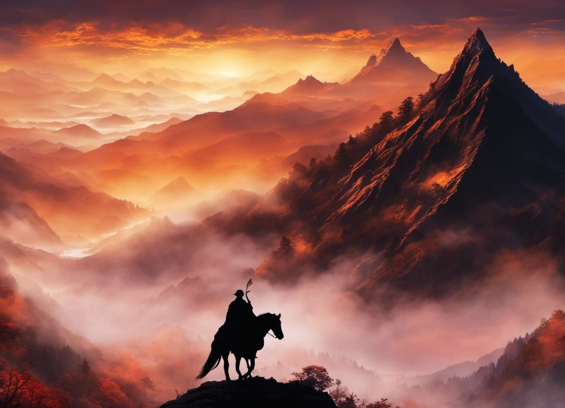 Epic Misty Mountains at Sunrise