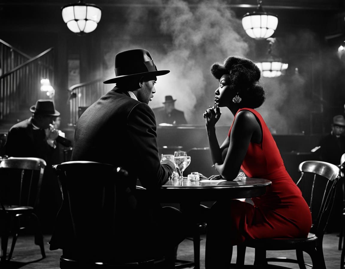 Film Noir: Tense Showdown in a Jazz Club
