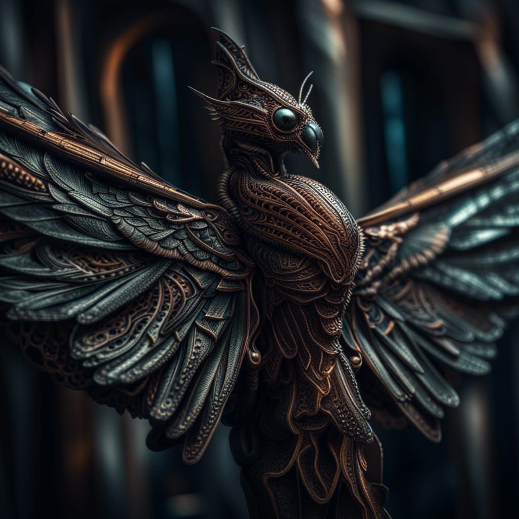 Hyperrealistic Strange Things with Wings in HDR