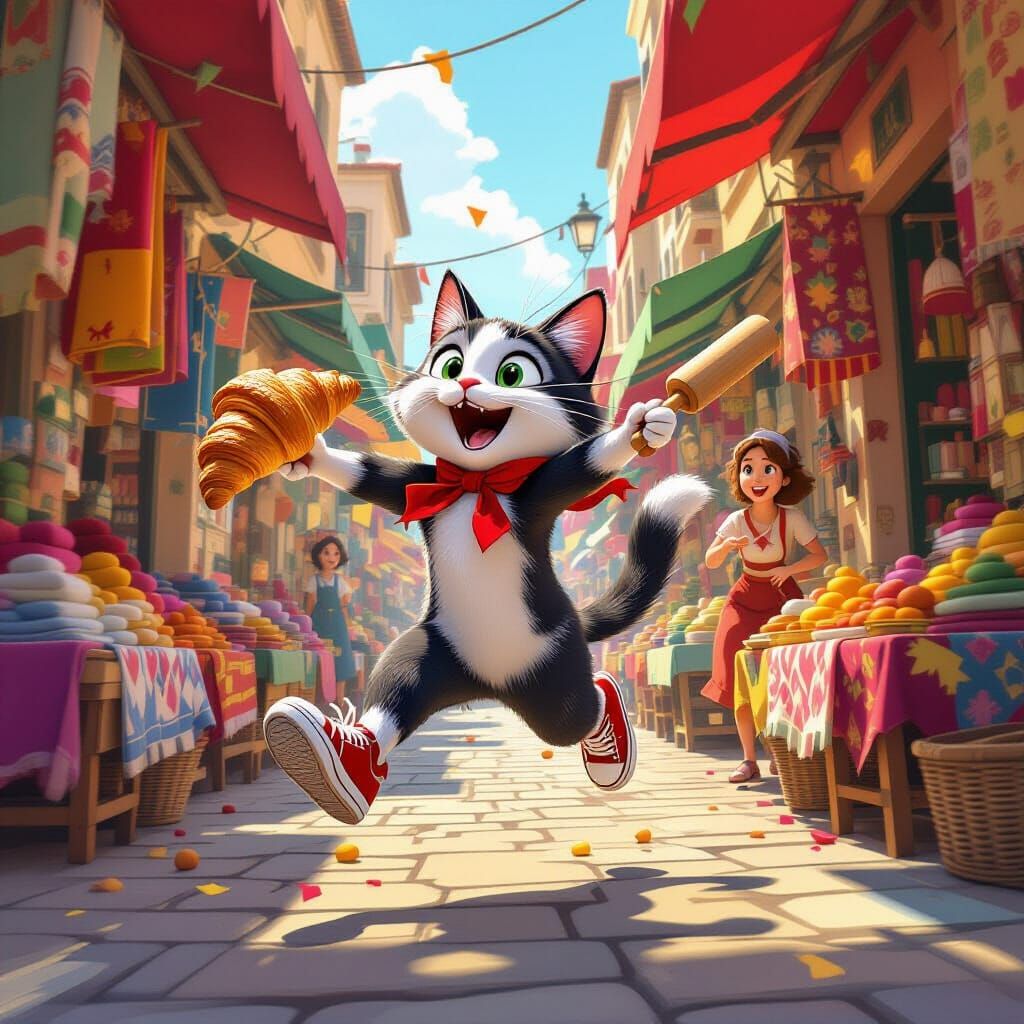 Kitto the Cat's Tunisian Market Heist: Animated Style