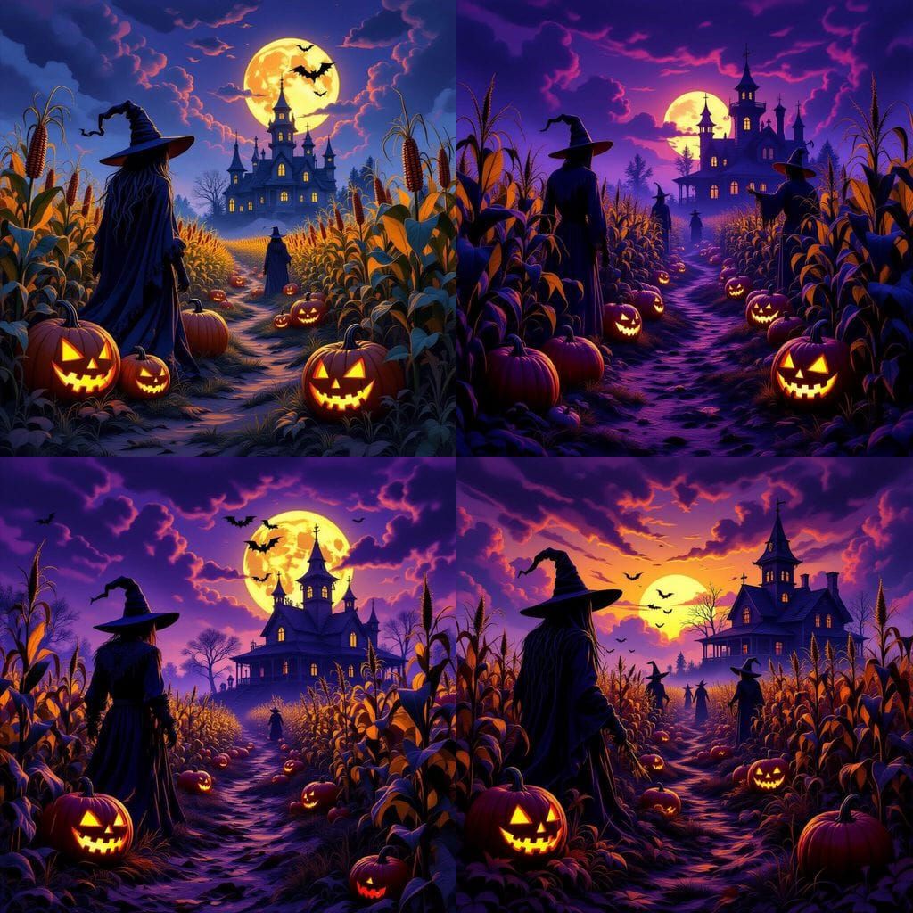 Haunted Halloween Harvest: Ghostly Scarecrows and Pumpkin Pa...