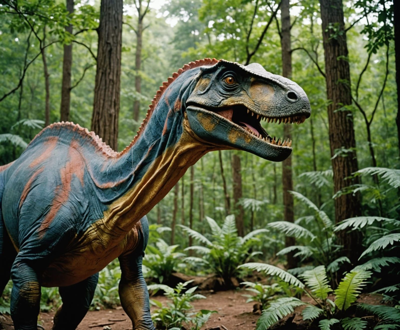 Majestic Colorful Dinosaur in Jurassic Period