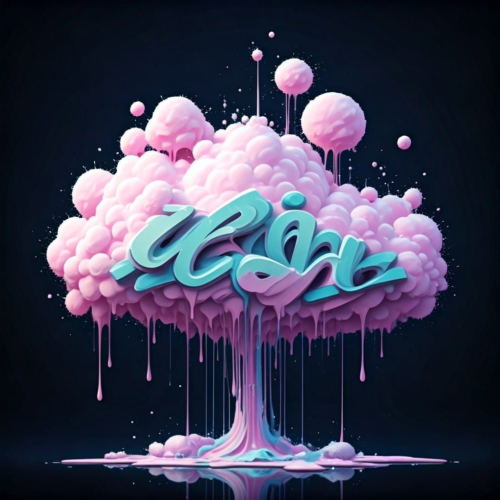 Colorful Cotton Candy Skies in Graffiti Art Style