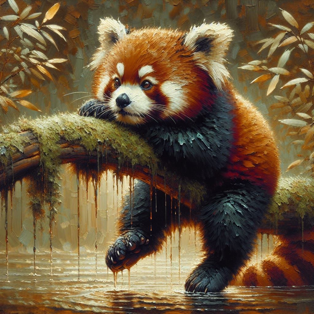A Rather Wet Red Panda!