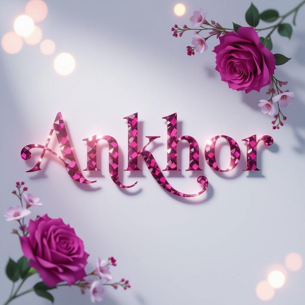 Elegant "Ankhor" Text with Crystal Accents