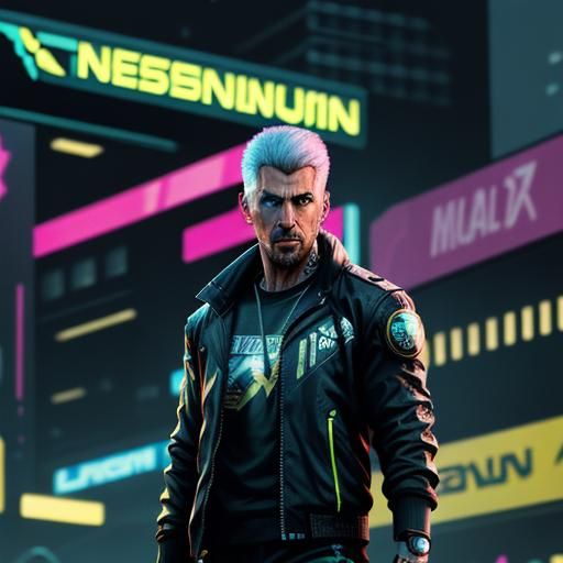 Cyberpunk Just Do It in Neon Style