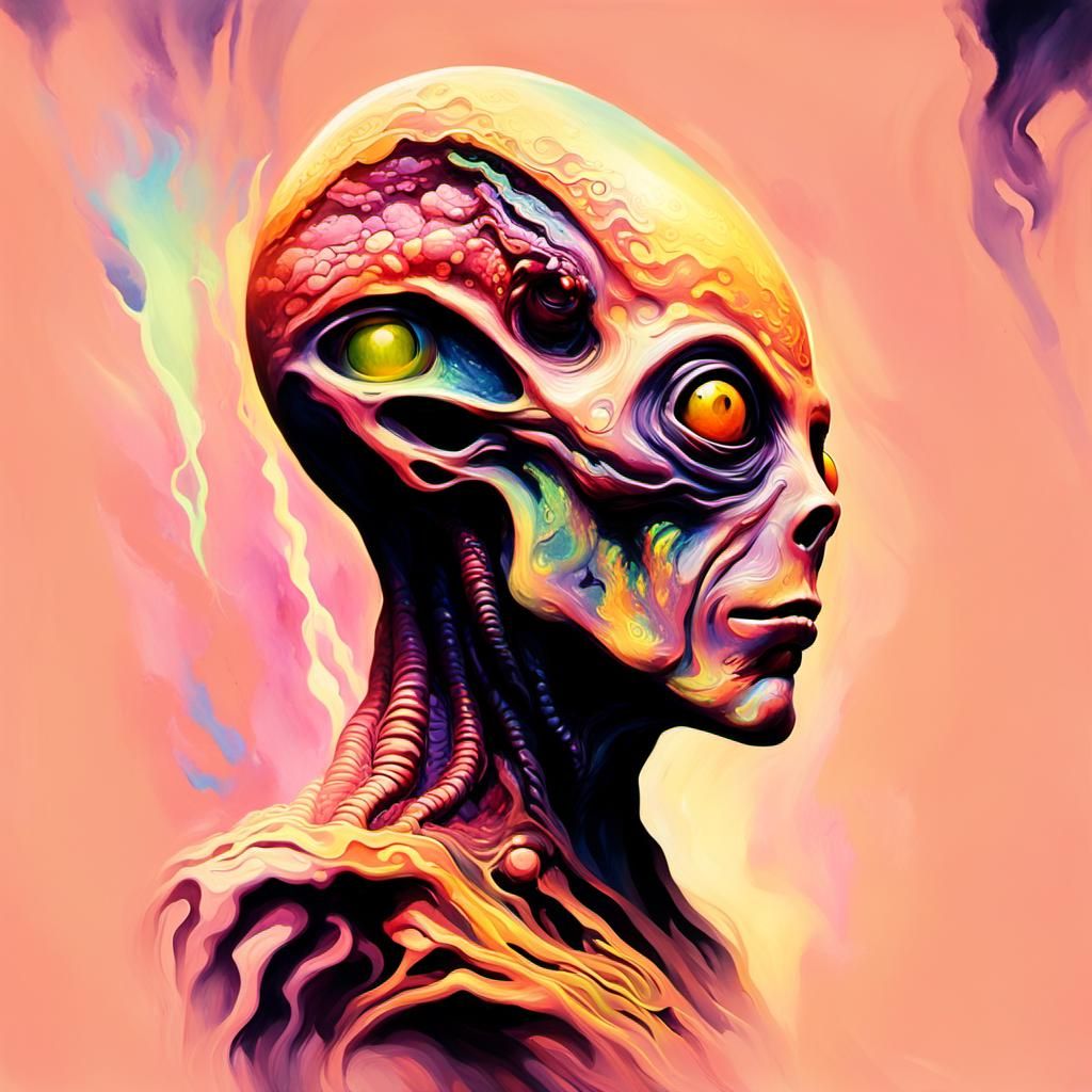 Surreal Alien in Dreamlike Fauvist Painting