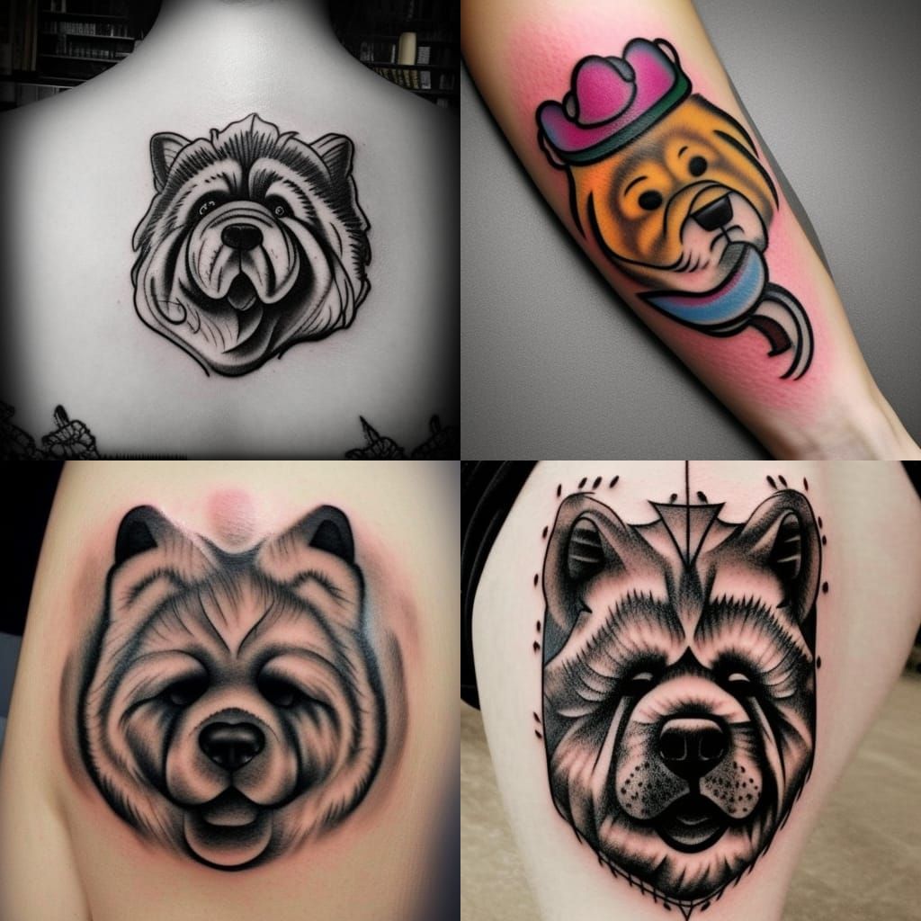 Chow Chow Tattoo Design