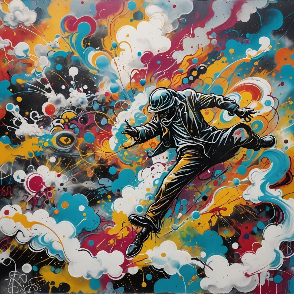 Colorful Marble Tombola in Vibrant Street Art