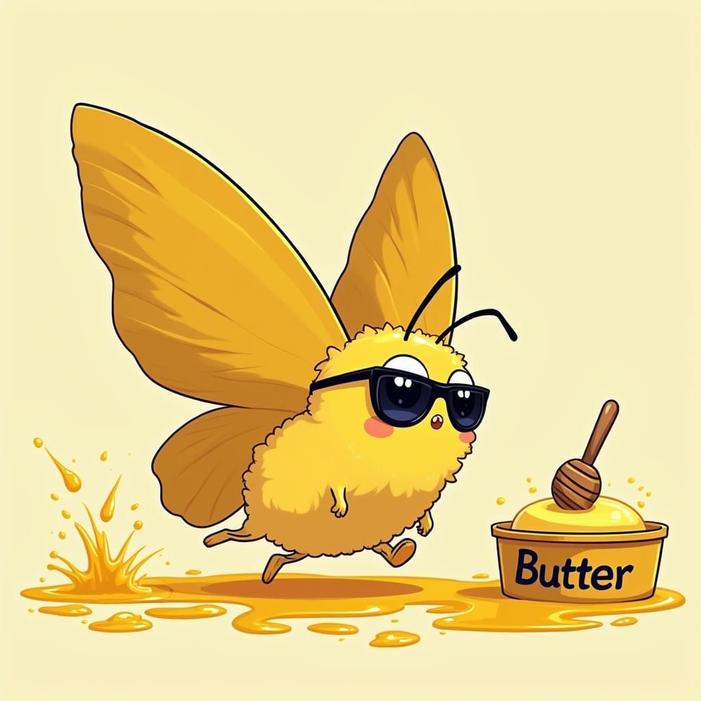 Anime Butterfly in Sticky Situation