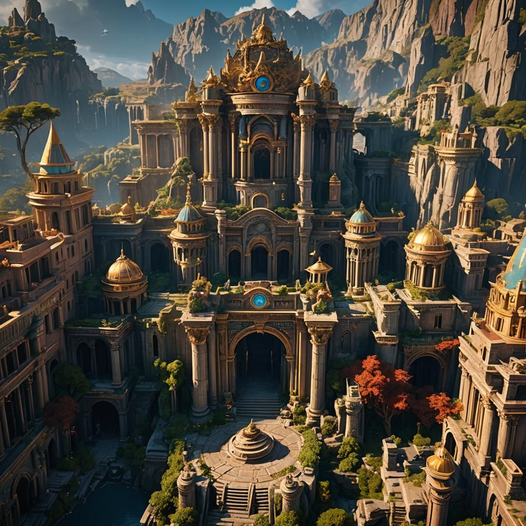 Zeus's Palace: A Detailed Matte Painting in 8k