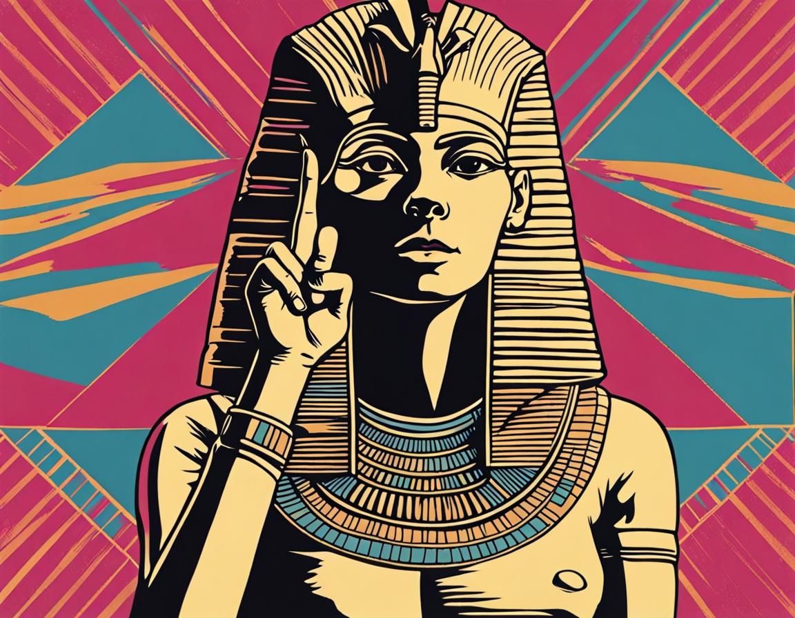 Hatshepsut Screenprint: Pharaoh in Psychedelic Pop Art