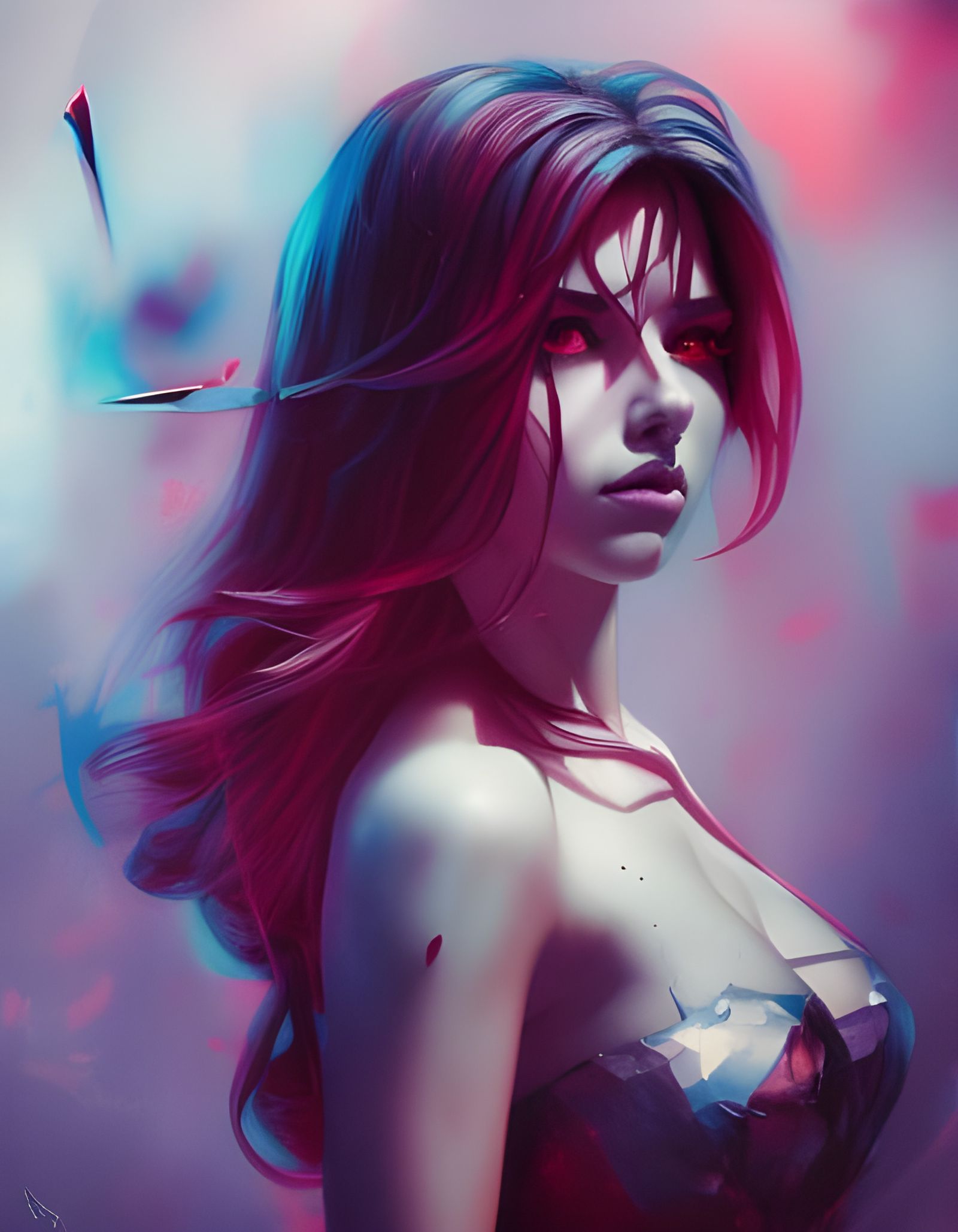 Noir Spider-Gwen Black Widow Gouache Illustration