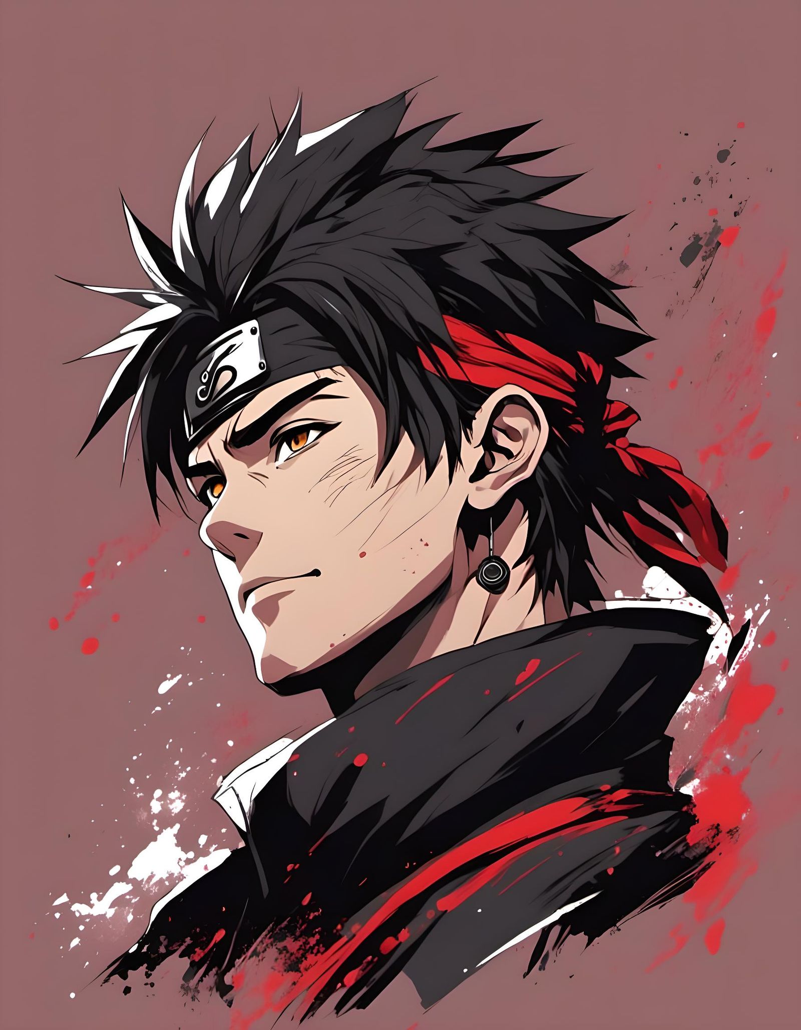 Handsome Ninja Jock in Anime Portrait Style