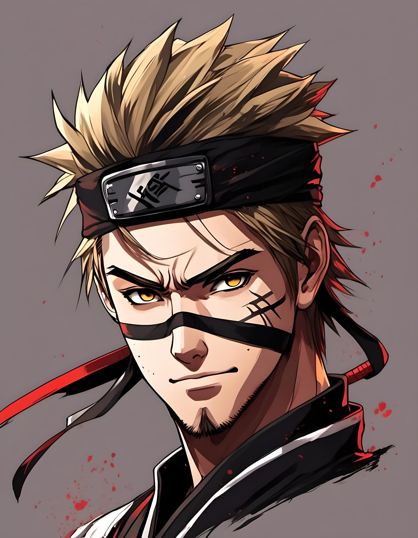 Handsome Ninja Jock Anime Portrait