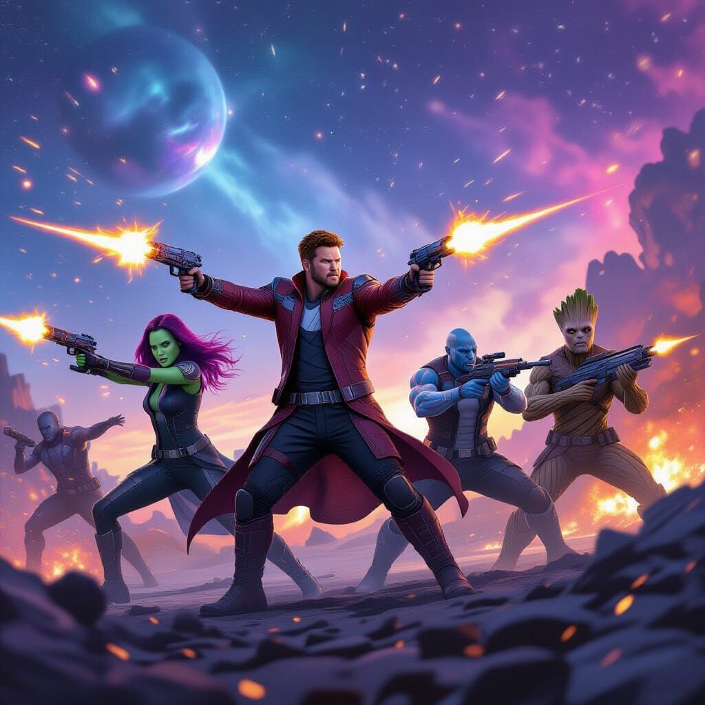 Guardians of the Galaxy in Epic Cosmic Battle
