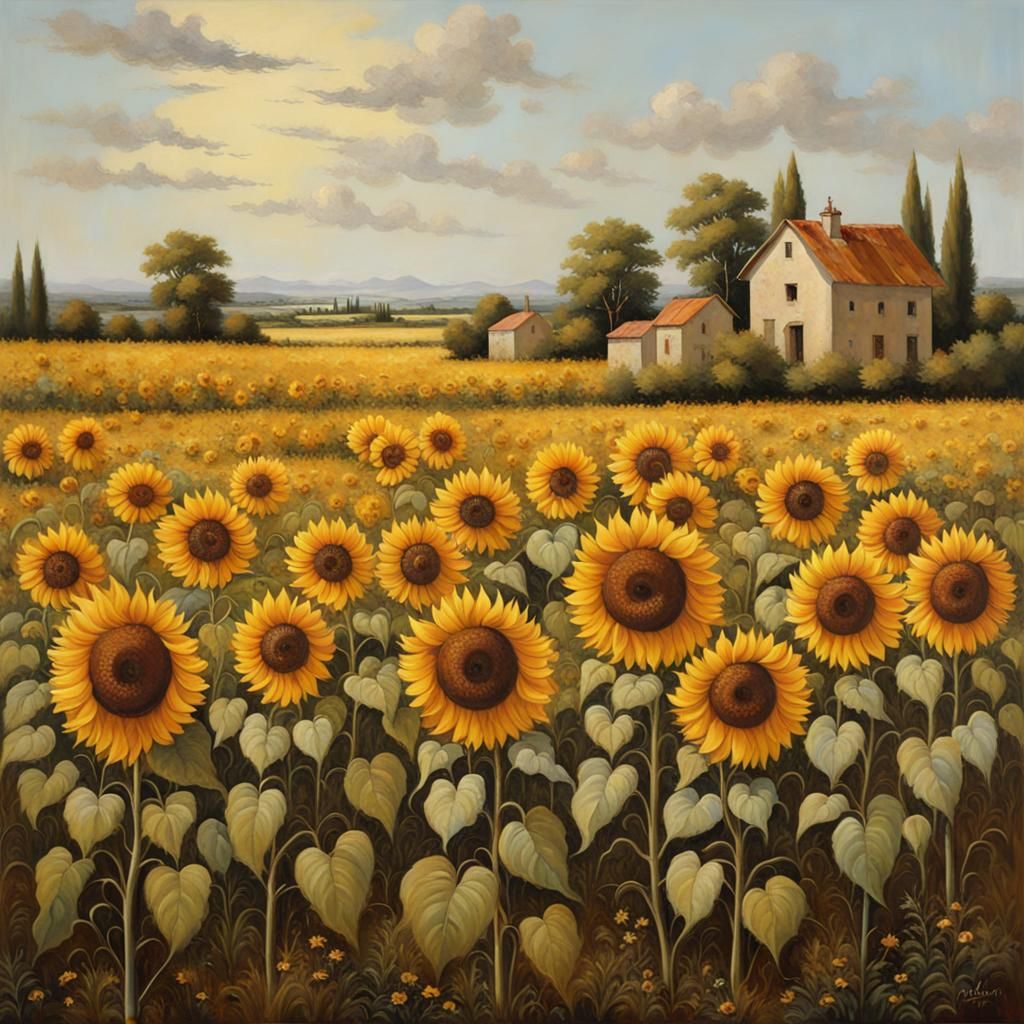 Parallax Sunflowers Field: Art Style