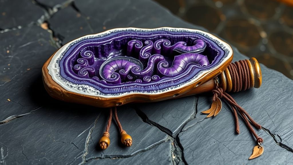 Carved Amethyst Staff Head