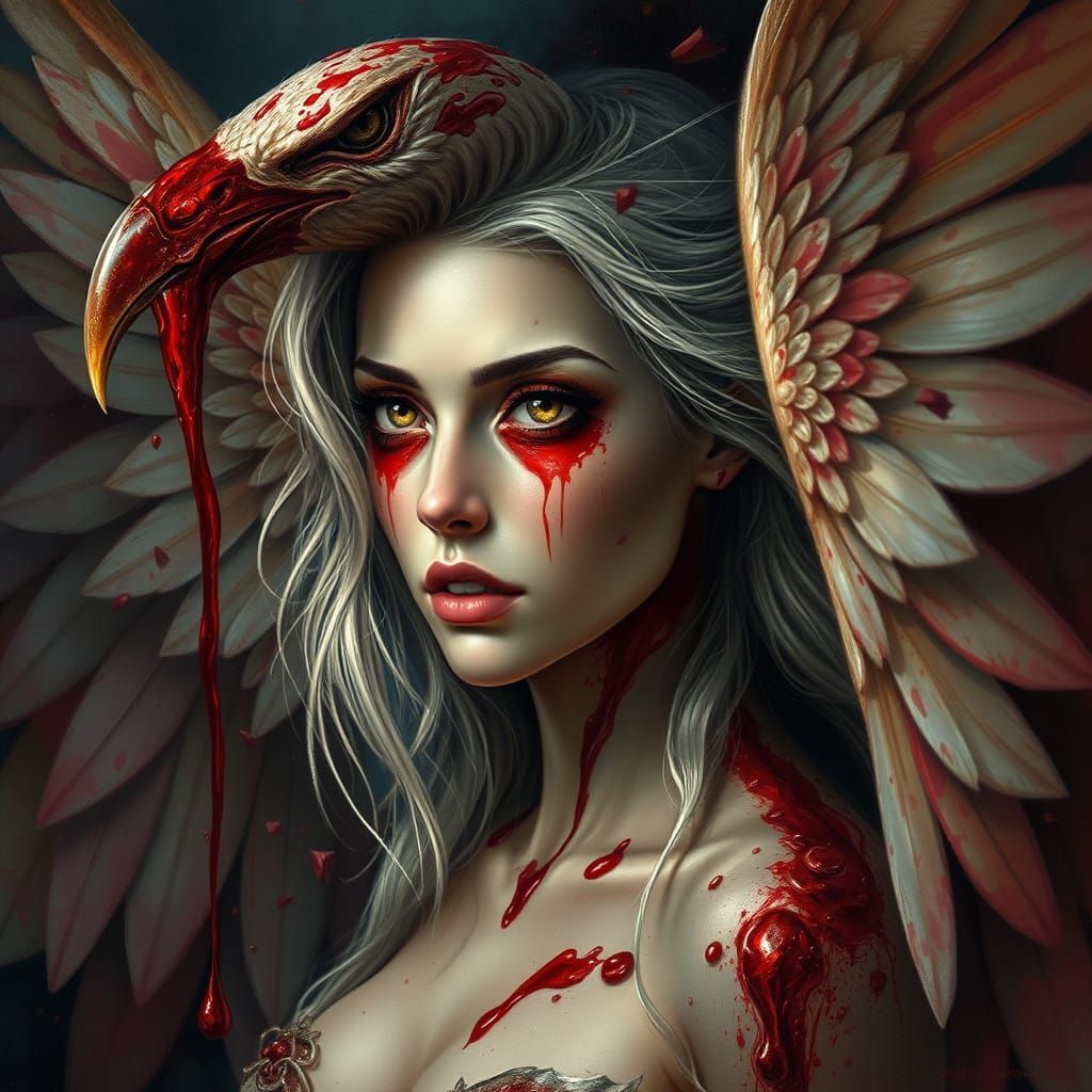 Mystic Bird Woman Siren Silhouette Concept Art