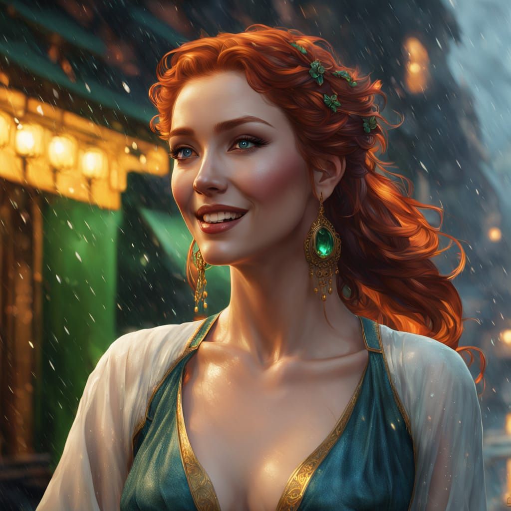 Petite Eastern European Beauty Dances in the Rain